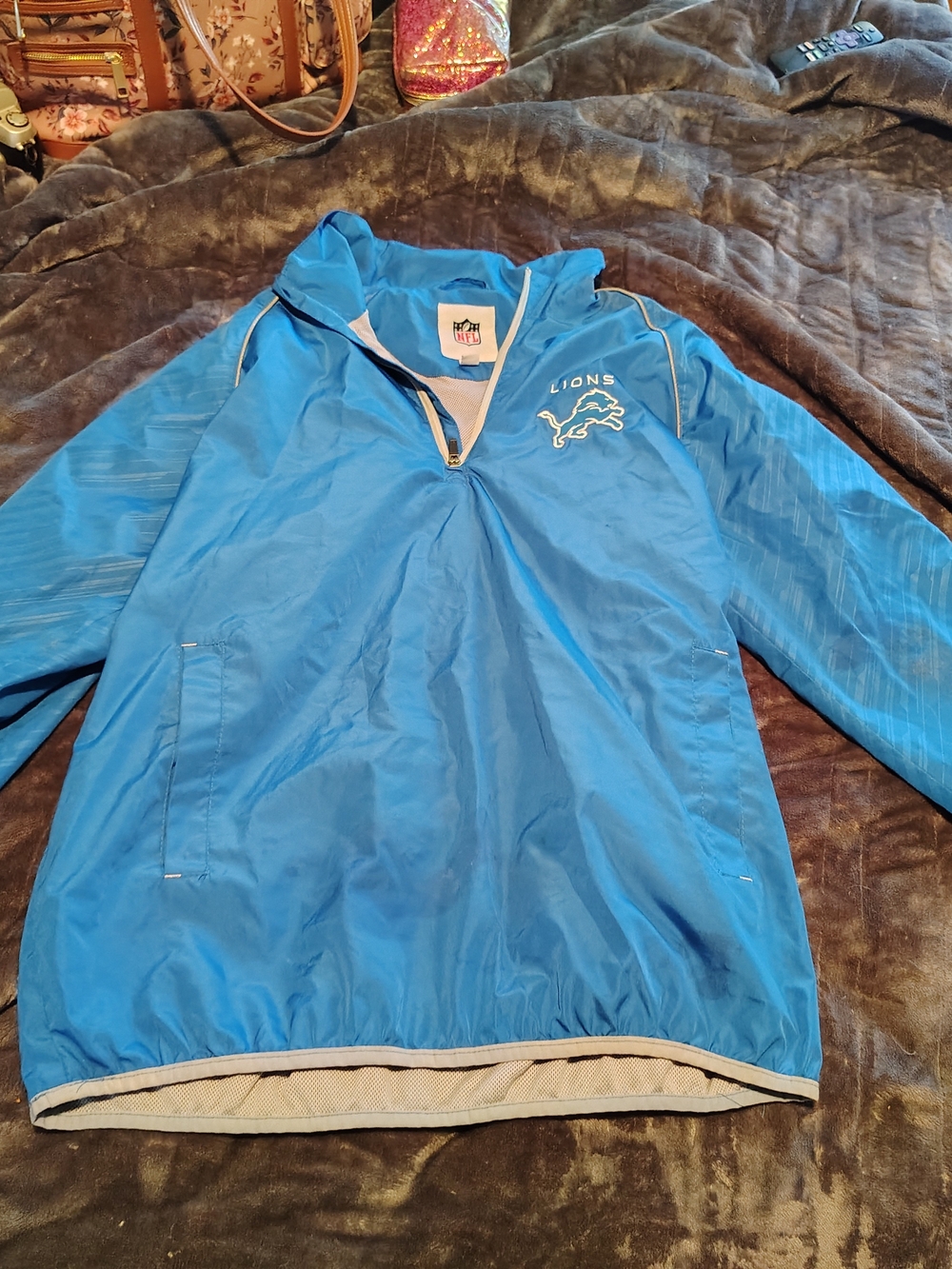 NFL Blue Jacket with White and Gray Trim